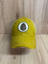 Load image into Gallery viewer, Pinecone Distressed Trucker Hat