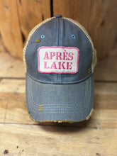 Load image into Gallery viewer, Apres Lake Distressed Mesh Snapback Baseball Cap