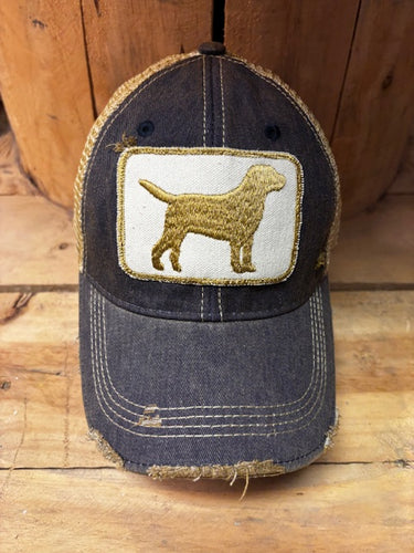 Lab Pup Distressed Snapback Cap