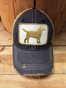 Lab Pup Distressed Snapback Cap