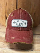 Load image into Gallery viewer, Raise Them Rural Distressed Trucker Hat