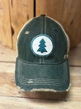 Load image into Gallery viewer, Evergreen distressed Trucker Hat