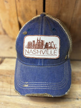 Load image into Gallery viewer, Nashville Skyline-distressed Trucker Hat