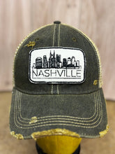 Load image into Gallery viewer, Nashville Skyline-distressed Trucker Hat