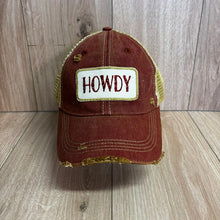 Load image into Gallery viewer, Howdy Distressed Trucker Hat