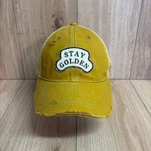 Load image into Gallery viewer, Stay Golden Distressed Trucker Hat