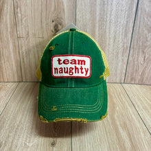 Load image into Gallery viewer, Team Naughty Distressed Trucker Hat